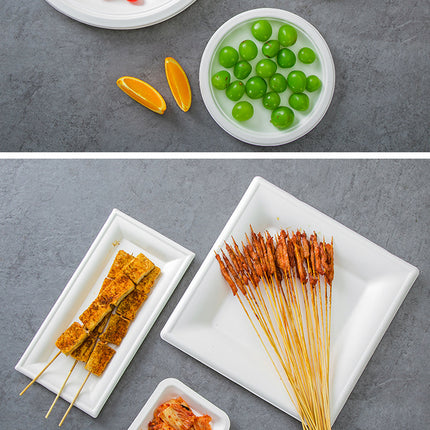 Disposable Plates Paper Plates Catering Food Grade Kindergarten Painting Dish Plates Biodegradable Household Barbecue Tableware Dinner Plates