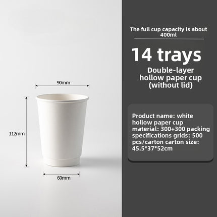 Wholesale Disposable Paper Cups with Lids, Thickened Double-layer Paper Hollow Cups, Heat Insulation, Anti-scalding, for Hot Drinks, Milk Tea, Coffee Cups
