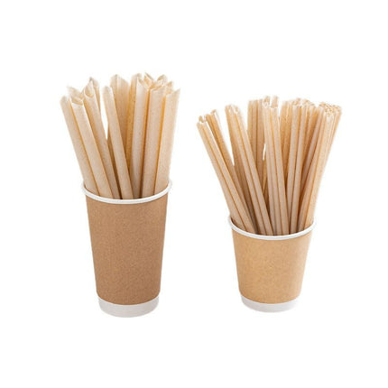 Wholesale Bamboo Powder Fully Biodegradable Straws 6*230 Individually Packaged Disposable Eco-friendly Juice Beverage Straws