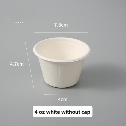 Disposable Paper Pulp Sealed Biodegradable Sauce Cup Condiment Cup Small Cup Takeaway Bowl with Lid