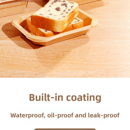 Disposable Lunch Box Kraft Paper Takeout Box Rectangular Takeaway Packaging Box Thickened with Lid Fruit Salad Picnic Box