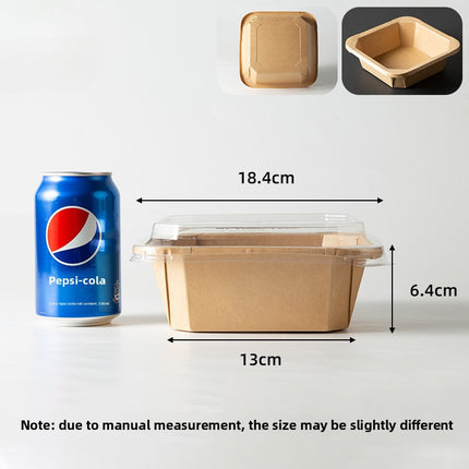 Disposable Kraft Paper Takeaway Box Square Octagonal Bowl Thickened with Lid Eco-friendly Lunch Box Bento Salad Box