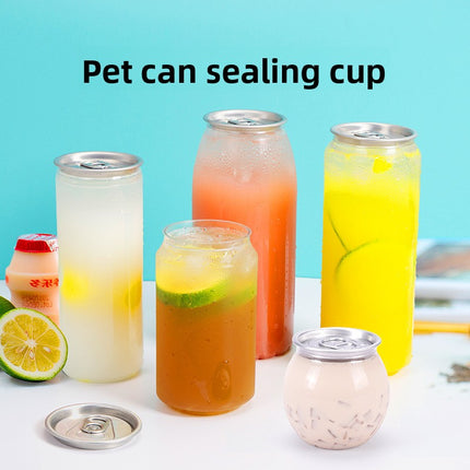 Can Sealing Machine Thickened PET Transparent Plastic Can Juice Beverage Bottle Disposable Milk Tea Cup with Aluminum Lid