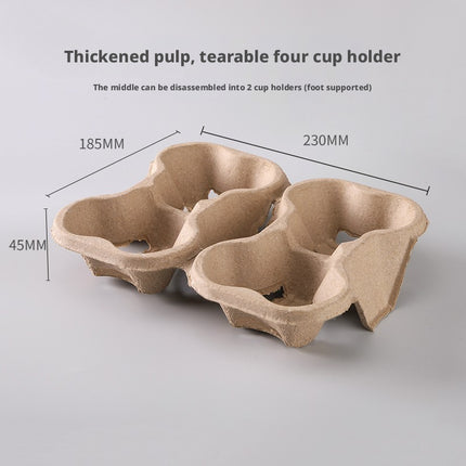Disposable Coffee Cup Holder Milk Tea Cup Holder Cup Stand Paper Tea Tray Beverage Takeaway Holder