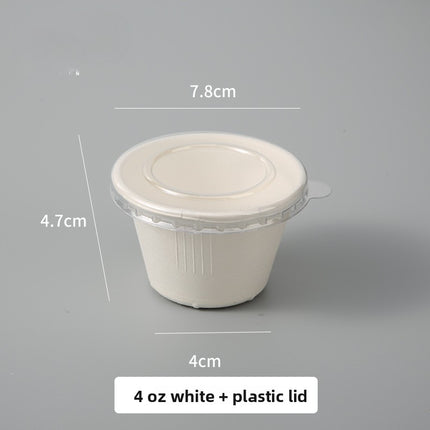 Disposable Paper Pulp Sealed Biodegradable Sauce Cup Condiment Cup Small Cup Takeaway Bowl with Lid