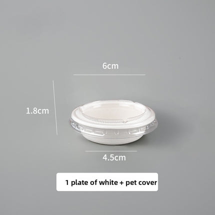 Disposable Paper Pulp Sealed Biodegradable Sauce Cup Condiment Cup Small Cup Takeaway Bowl with Lid