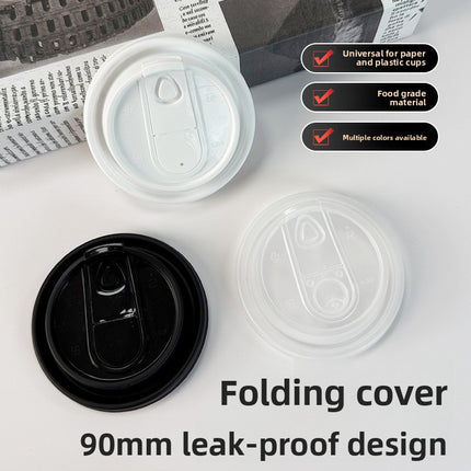 Disposable Cup Lid Coffee Multi-Functional Paper Cup Lid Colorful 90mm Diameter Milk Tea Cup Lid Direct Drinking Foldable Lid Injection Molded Lid