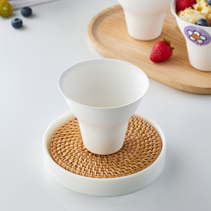 Disposable Internet Celebrity Handheld Chestnut Cup Croissant Ice Cream Paper Cup Shaved Ice Cup Biodegradable Ice Cream Dessert Bowl