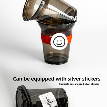 Black Milk Tea Cup Disposable Milk Tea Cup PET Milk Tea Cup Coffee Cup Cold Drink Cup Plastic Cup Black Transparent Cup