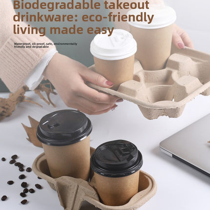 Disposable Coffee Cup Holder Milk Tea Cup Holder Cup Stand Paper Tea Tray Beverage Takeaway Holder