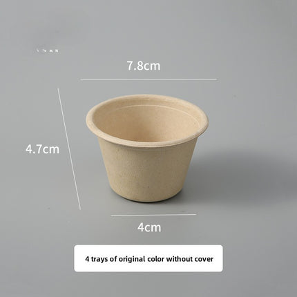 Disposable Paper Pulp Sealed Biodegradable Sauce Cup Condiment Cup Small Cup Takeaway Bowl with Lid