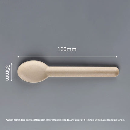 Disposable Paper Pulp Knife Fork Spoon Food Grade Hardened Cake Fork Western Dessert Tableware Eco-friendly Biodegradable Three-piece Set