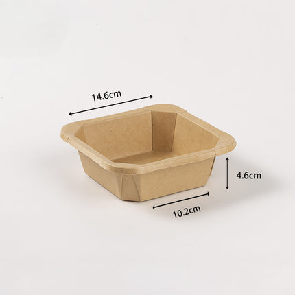 Disposable Kraft Paper Takeaway Box Square Octagonal Bowl Thickened with Lid Eco-friendly Lunch Box Bento Salad Box