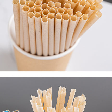 Wholesale Bamboo Powder Fully Biodegradable Straws 6*230 Individually Packaged Disposable Eco-friendly Juice Beverage Straws
