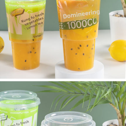 Custom Processing Round Transparent 108-1000 Torch Cup Food Grade PP Material with Lid Plastic Cup Internet Celebrity Packaging