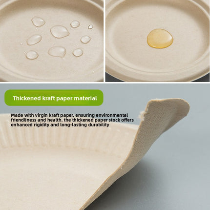 Disposable Plates Paper Plates Catering Food Grade Kindergarten Painting Dish Plates Biodegradable Household Barbecue Tableware Dinner Plates