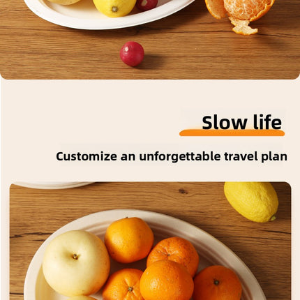Disposable Oval Paper Plates Dish Plates Biodegradable Pulp Tableware Fruit Plates Party BBQ Plates Paper Plates
