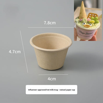 Disposable Internet Celebrity Handheld Chestnut Cup Croissant Ice Cream Paper Cup Shaved Ice Cup Biodegradable Ice Cream Dessert Bowl