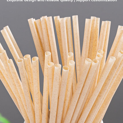 Wholesale Bamboo Powder Fully Biodegradable Straws 6*230 Individually Packaged Disposable Eco-friendly Juice Beverage Straws
