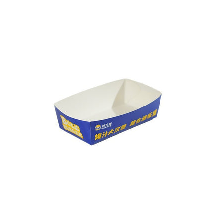 Custom Disposable Snack Boat Box Kraft Paper Boat Box Fried Chicken French Fries Small Balls Stall Packaging Box Open Top Paper Box