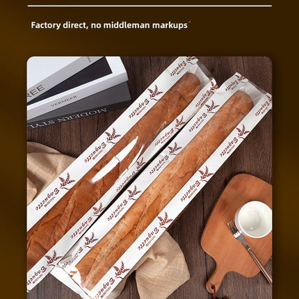 French Stick Bag French Bread Packaging Envelope Bag Long Caterpillar Bread Bag Baking Bag Oil-Proof Kraft Paper Bag