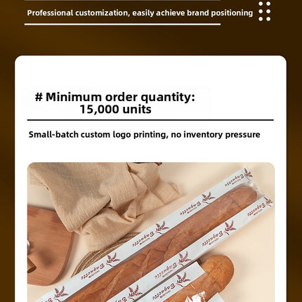 French Stick Bag French Bread Packaging Envelope Bag Long Caterpillar Bread Bag Baking Bag Oil-Proof Kraft Paper Bag