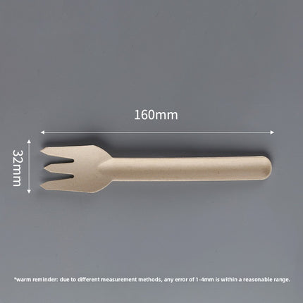 Disposable Paper Pulp Knife Fork Spoon Food Grade Hardened Cake Fork Western Dessert Tableware Eco-friendly Biodegradable Three-piece Set