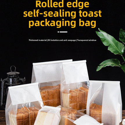 Baking Packaging Toast Bags Bread Bags Sliced Bread Bags Wire Rolled Edge Kraft Paper Cotton Paper Bags Eight-Side Seal Bags