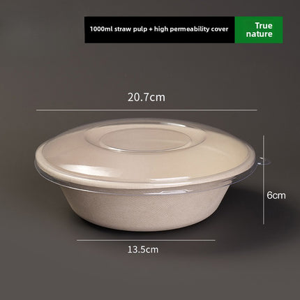 Disposable Paper Pulp Bowl Tableware Set Paper Bowl Commercial Household Bowl Biodegradable Whole Box Disposable Round Dinner Bowl