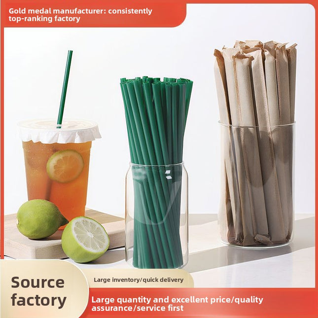 Plastic Straws Disposable Commercial Single Individually Wrapped Food Grade PP Coffee Straws Bubble Tea Thick Straws