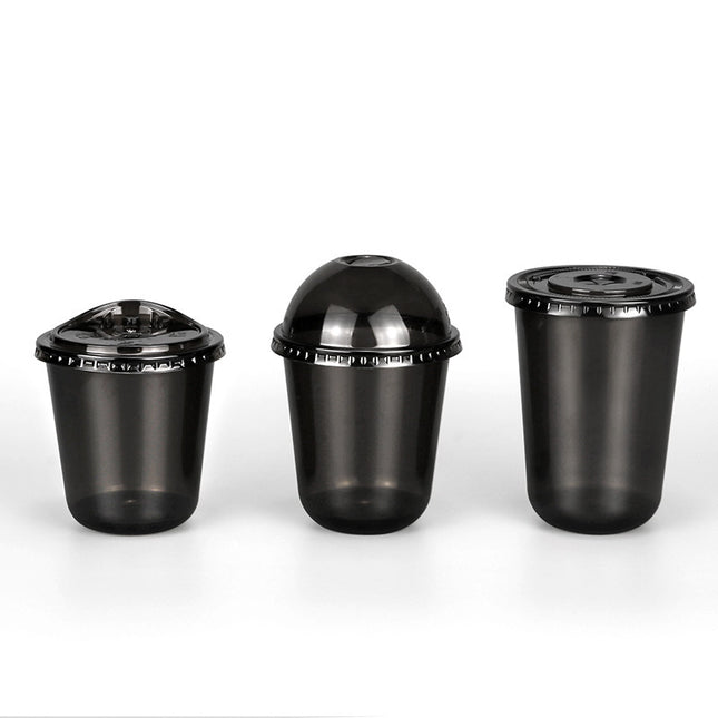 Disposable Black PET Internet Celebrity Handmade Lemon Tea Cup Milk Tea Cup Cold Drink Cup Coffee Cup