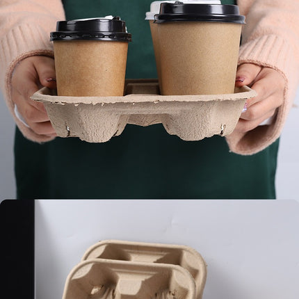 Disposable Coffee Cup Holder Milk Tea Cup Holder Cup Stand Paper Tea Tray Beverage Takeaway Holder