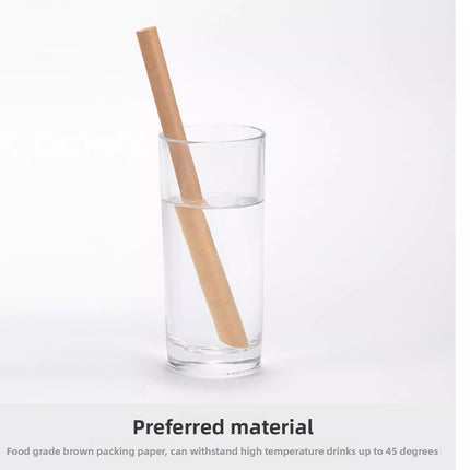 Paper Straws Disposable Individually Packaged Thick Food Grade Drinking Milk Tea Coffee Eco-friendly Large Straws Single Piece Independent