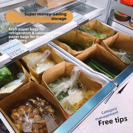 Universal Kraft Paper Bag Wholesale Refrigerator Storage Bread Food Packaging Bag Take out Take Away Oil-Proof Wrapping Paper Bag 100 Pcs