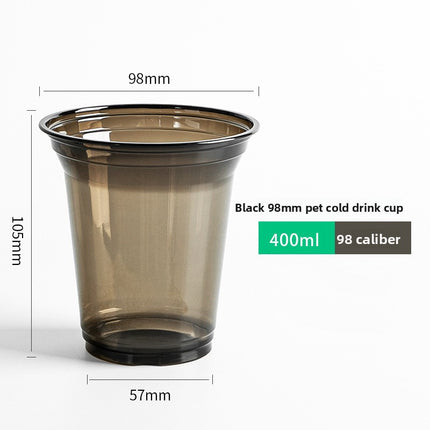 Black Milk Tea Cup Disposable Milk Tea Cup PET Milk Tea Cup Coffee Cup Cold Drink Cup Plastic Cup Black Transparent Cup