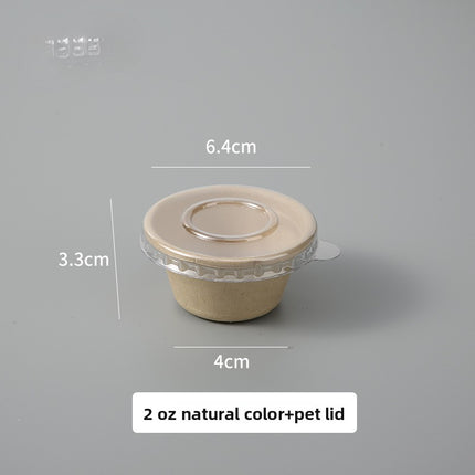 Disposable Paper Pulp Sealed Biodegradable Sauce Cup Condiment Cup Small Cup Takeaway Bowl with Lid