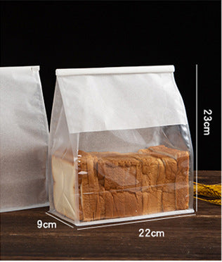 Baking Packaging Toast Bags Bread Bags Sliced Bread Bags Wire Rolled Edge Kraft Paper Cotton Paper Bags Eight-Side Seal Bags