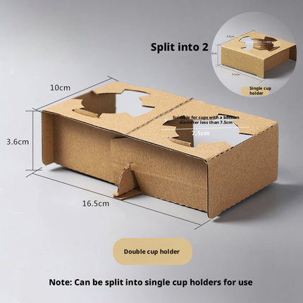 Disposable Coffee Cup Holder Milk Tea Cup Holder Cup Stand Paper Tea Tray Beverage Takeaway Holder