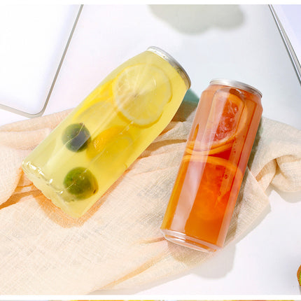 Can Sealing Machine Thickened PET Transparent Plastic Can Juice Beverage Bottle Disposable Milk Tea Cup with Aluminum Lid