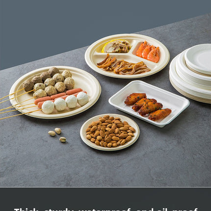 Disposable Plates Paper Plates Catering Food Grade Kindergarten Painting Dish Plates Biodegradable Household Barbecue Tableware Dinner Plates