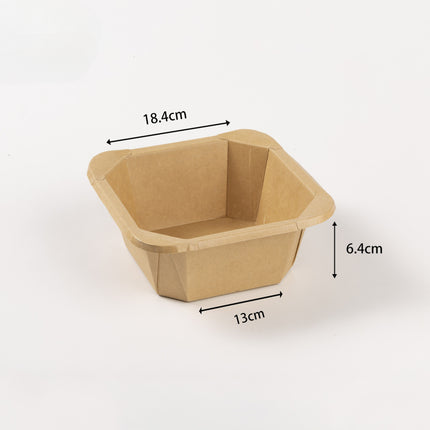 Disposable Kraft Paper Takeaway Box Square Octagonal Bowl Thickened with Lid Eco-friendly Lunch Box Bento Salad Box