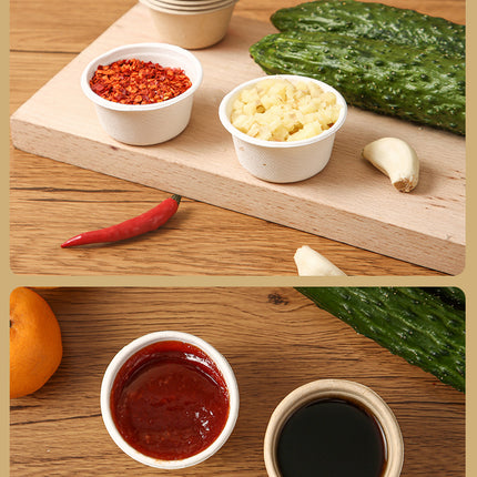 Disposable Paper Pulp Sealed Biodegradable Sauce Cup Condiment Cup Small Cup Takeaway Bowl with Lid