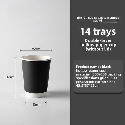 Wholesale Disposable Paper Cups with Lids, Thickened Double-layer Paper Hollow Cups, Heat Insulation, Anti-scalding, for Hot Drinks, Milk Tea, Coffee Cups
