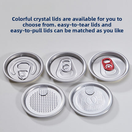 Cross-Border Wholesale Plastic Easy-Open Cans Transparent PET Milk Tea Cups Empty Bottles Sealed Cans Bubble Fruit Juice Beverage Cans