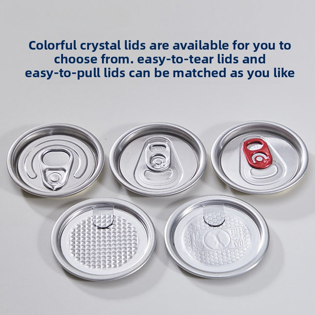 Cross-Border Wholesale Plastic Easy-Open Cans Transparent PET Milk Tea Cups Empty Bottles Sealed Cans Bubble Fruit Juice Beverage Cans