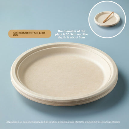 Disposable Plates Paper Plates Catering Food Grade Kindergarten Painting Dish Plates Biodegradable Household Barbecue Tableware Dinner Plates