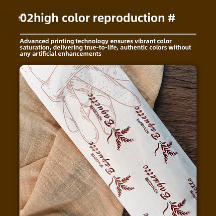 French Stick Bag French Bread Packaging Envelope Bag Long Caterpillar Bread Bag Baking Bag Oil-Proof Kraft Paper Bag