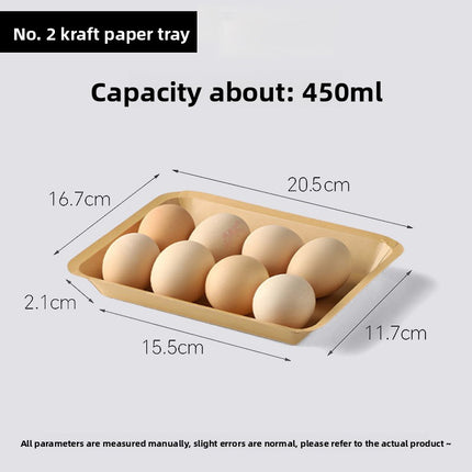 Disposable Plates Dinner Plates Kraft Paper Trays Picnic BBQ Fried Skewers Bird Dinner Boxes Plates Takeaway Tableware Fruit