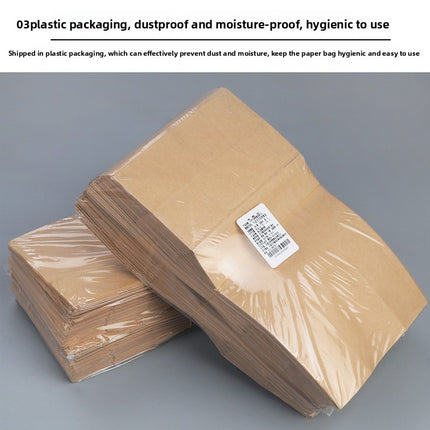 Universal Kraft Paper Bag Wholesale Refrigerator Storage Bread Food Packaging Bag Take out Take Away Oil-Proof Wrapping Paper Bag 100 Pcs