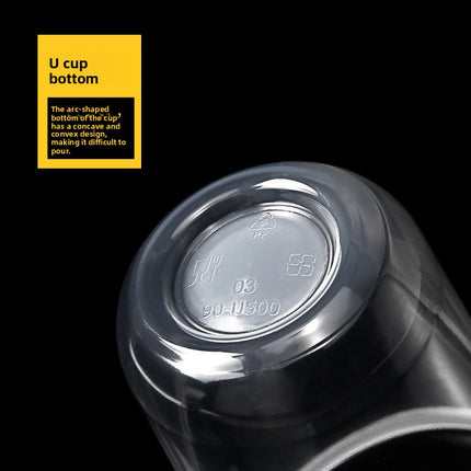 90 Caliber Disposable Blister Milk Tea Cup Plastic Cup 500ml700ml Resistant to Fall and Damage Can Be Made on Demand